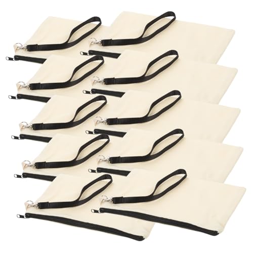 Gatuida 10 Sätze Teiliges Canvas Sublimation Kosmetiktaschen Weiß DIY Bedruckbare Zipper Täschchen Vielseitig für Make up Stifte Reise Organizer Leicht Kompakt von Gatuida