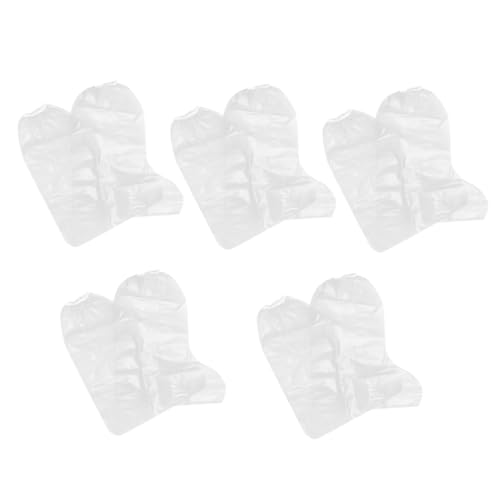 Gatuida 10 Stück Einweg Überschuhe Transparent Hochschnitt PE Überzüge rutschfest Verstärkt Elastisch Für Regen Garten Outdoor Schutz Zufällige Farbe Zufällige Farbe von Gatuida