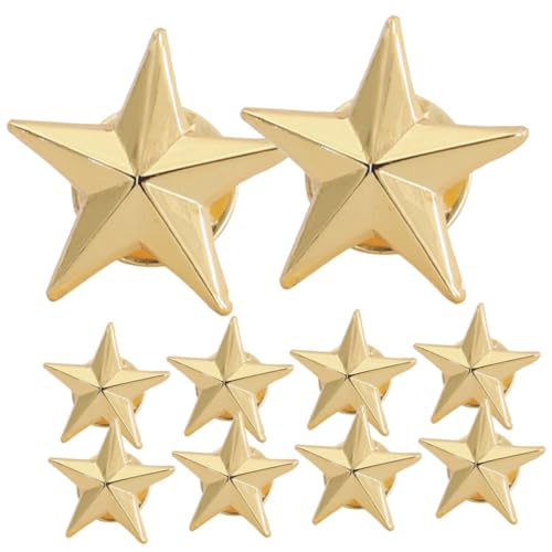Gatuida 10 Stück Goldene Anstecknadeln Kupfer Fünfzackige Metallabzeichen mit Glänzender Oberfläche Robuste Broschen für Kleidung Jacken Hüte Rucksäcke Vielseitige Dekoration Gatuida 10 Stück Goldene Anstecknadeln Kupfer Fünfzackige Metallabzeichen mit Glänzender Oberfläche Robuste Broschen für Kleidung Jacken Hüte Rucksäcke Vielseitige Dekoration von Gatuida