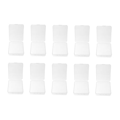 Gatuida 10 Stück Kleine Transparente Kunststoff Aufbewahrungsboxen mit Deckel Vielseitige Organizer für Make Up Schwämme und Ohrstecker Kompakt Leicht für Reisen und Alltag von Gatuida