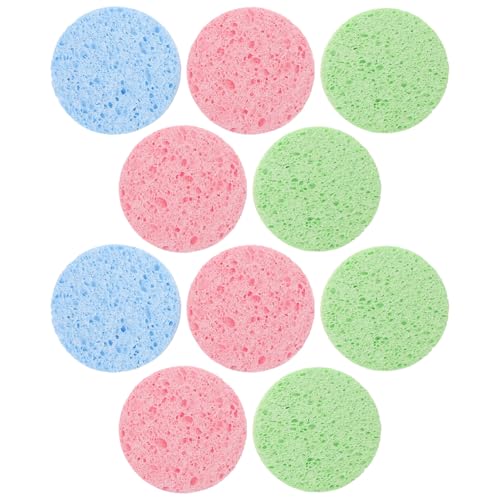 Gatuida 10 Stück Natürliche Komprimierte Gesichtsschwämme Oval Reusable Makeup Puff für Sanfte Reinigung und Make up Entfernung Weiche Zellulose Pads für Frauen und Männer Zufällige Farbe von Gatuida