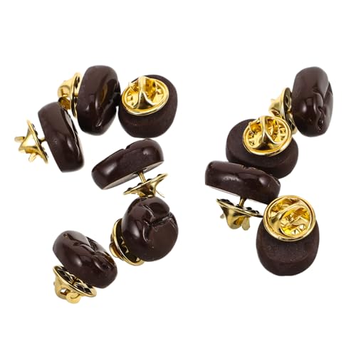Gatuida 10stücke Süße Brosche Kaffeebohnen-kleidungsnadeln Realistische Harzbohnen-anstecknadeln Mit Kaffeemotiv Für Kleidung Hüte Taschen Rucksäcke Arbeiter-dekorationen von Gatuida
