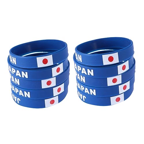 Gatuida 10 Stück Silikon Armbänder mit Nationalflaggen Muster Umweltfreundliche Handringe für Männer und Frauen für Sport und Freizeit Japanisches Design zu Tragen von Gatuida
