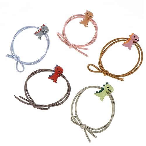 Gatuida 10 Stück Teiliges Elastische Haargummis für Mädchen mit Niedlichen Dinosaurier Motiven Dehnbar Langlebig Buntes Cartoon Haarband für Pferdeschwanz und Alltagsstil von Gatuida