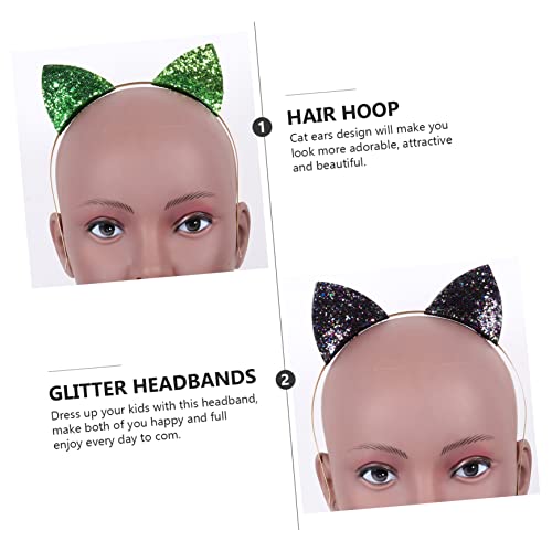 Gatuida 10 Stück Teiliges Glitzer Katzenohren Haarreifen Party Haarband für Damen und Mädchen Bunte Kopfbedeckung für Halloween Geburtstagsfeier und Cosplay Charmantes Accessoire für von Gatuida