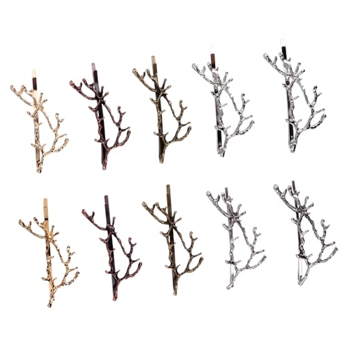 Gatuida 10 Stück Teiliges Haarspangen aus Legierung Kreative Geweih Design Haarclips für Mädchen Haaraccessoires Silber Gold Bronze und Kupfer für Alltag und Festlichkeiten von Gatuida
