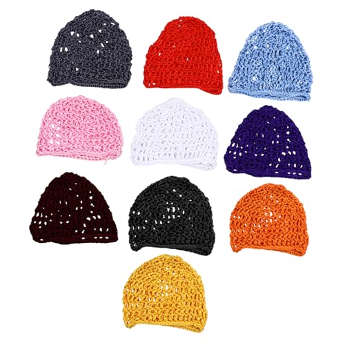 Gatuida 10 Stück Teiliges Häkel Haarnetz Atmungsaktive Handgefertigte Schlafhaube für Damen Weiches Leichtes Material Haarschonend und Komfortabel für Reisen und Zufällige Farbe von Gatuida