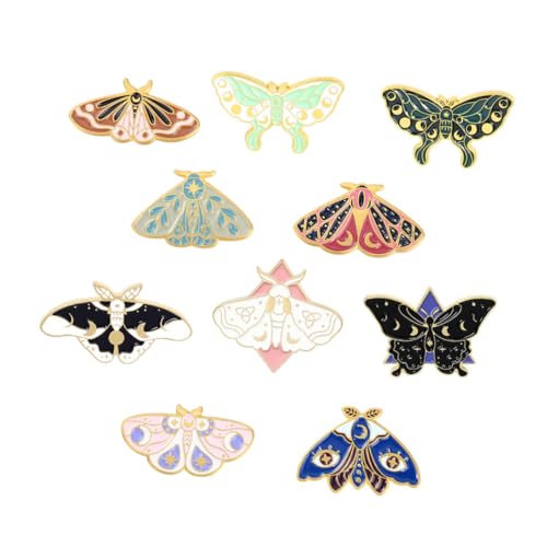 Gatuida 10 Stück Teiliges Insekten Broschen aus Kreative Schmetterlings und Motten Anstecker Langlebige Legierung Farbige Kleidung und Taschen Accessoires für Festliche Anlässe von Gatuida