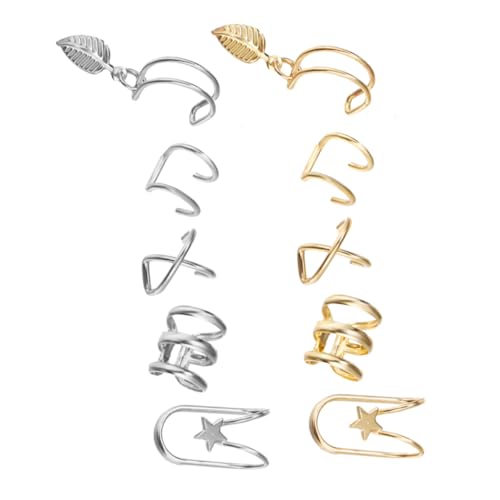 Gatuida 10 Stück Teiliges Kreative Ohrclips Piercingfrei Doppel c design Modische Knorpel ohrringe in Gold und Silber für Party Alltag und Festliche Anlässe von Gatuida