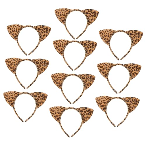 Gatuida 10 Stück Teiliges Leoparden Ohren Haarreif aus Festem Bequem und Langlebig Modisch für Frauen für Halloween Cosplay Partys und Alltag Rutschfest und Formstabil von Gatuida