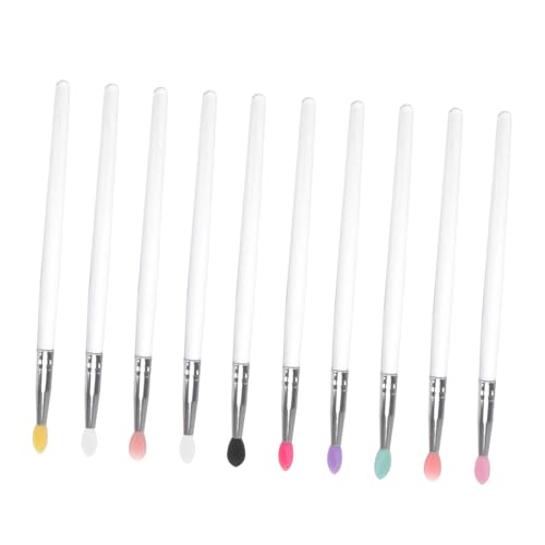 Gatuida 10 Stück Teiliges Lidschatten Pinselset mit Transparentem Silikon Griff Langlebig und Hautfreundlich Make Up Werkzeug für Präzises Sanftes Augen Make Up bei Empfindlicher Haut von Gatuida