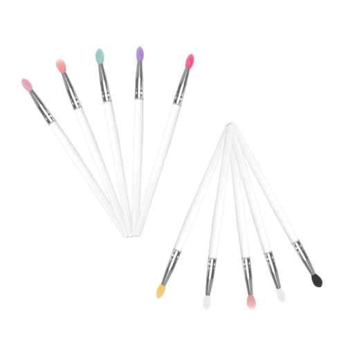 Gatuida 10 Stück Teiliges Lidschatten und Lippenpinsel Transparente Silikon Griffe Leicht und Komfortabel Schonend für Empfindliche Haut Präzise Applikation für Natürliches Make Up bei von Gatuida