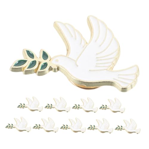 Gatuida 10stücke Friedenstaube Anstecknadeln Für Damen Metall Taubenbrosche Mit Olivenzweig Accessoire Für Anzüge Mäntel Und Taschen Auffällige Geschenkidee von Gatuida