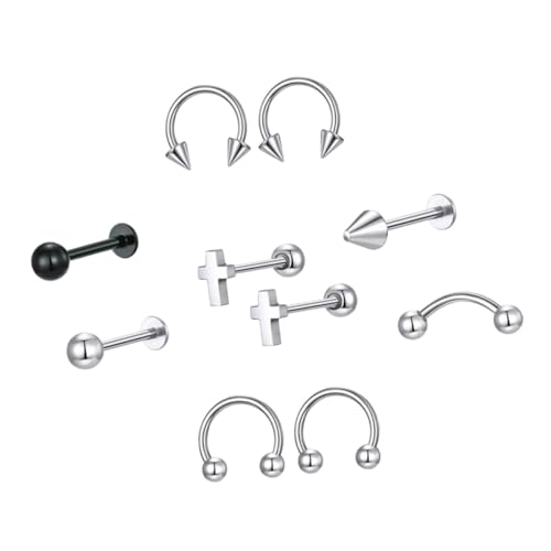 Gatuida 10 Stück Teiliges Ohrstecker Lippen Schmuck Kreative Piercing Ohrstecker Damen und Teens Geschenkidee Langlebig und Rostfrei von Gatuida