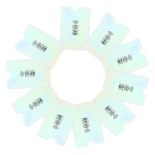 Gatuida 10 Stück Teiliges RFID blockierendes Id kartenhüllen Aluminiumfolienbeschichtet Schmaler Schutzumschlag gegen Datenklau Kompatibel mit Kreditkarten Ec Sozialversicherungskarten von Gatuida