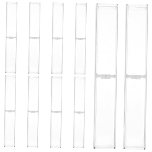 Gatuida 10 Stück Teiliges Transparenter Stiftebox mit Festem Verschluss Praktische Aufbewahrung für Kugelschreiber und Schreibwaren Elegantes Design Geeignet für Büro und von Gatuida