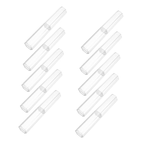 Gatuida 10 Stück Transparente Sechseckige Kleine Kunststoff Stiftebox Teiliges Leere Pen Gift Box mit Abnehmbaren Enden Leichte Aufbewahrung für Füller Kugelschreiber als und Display von Gatuida