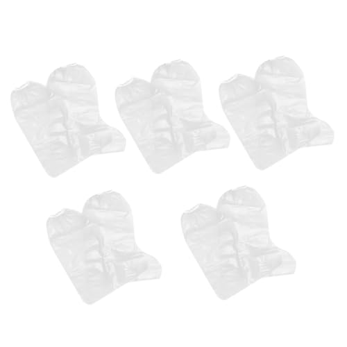 Gatuida 10 Stück wasserdichte PE Überschuhe Hohe Ausführung mit Elastischem Dicke Transparente Einweg schuhüberzieher für Garten Reise Indoor und Outdoor Schutz vor Zufällige Farbe von Gatuida