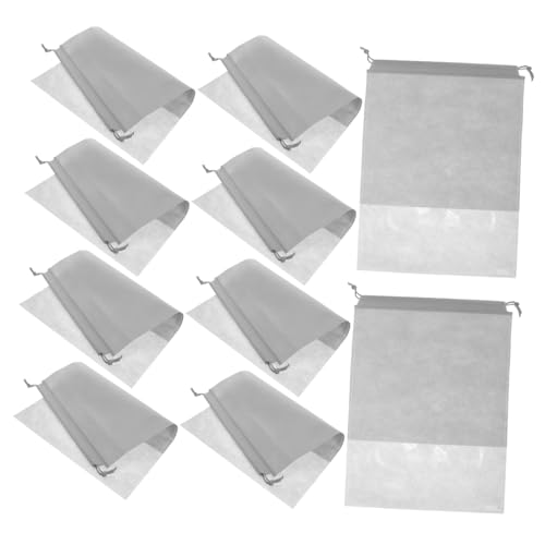 Gatuida 10 Teiliges Schuhbeutel mit Kordelzug Tragbare Aufbewahrungsbeutel mit Transparentem Fenster Staubdicht Große Kapazität Geeignet für Damen Reise Organizer für Sneaker Slipper von Gatuida