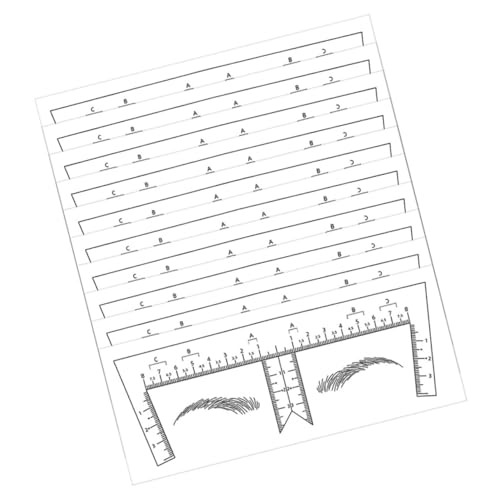 Gatuida 10St Augenbrauen-Schablonenlineal Augenbrauenlineal, Augenbrauenkorrektor Aufkleber Augenbrauen-Mapper zur Messung Augenbrauenformer für Frauen Helm Textmarker Werkzeug PVC Weiß von Gatuida