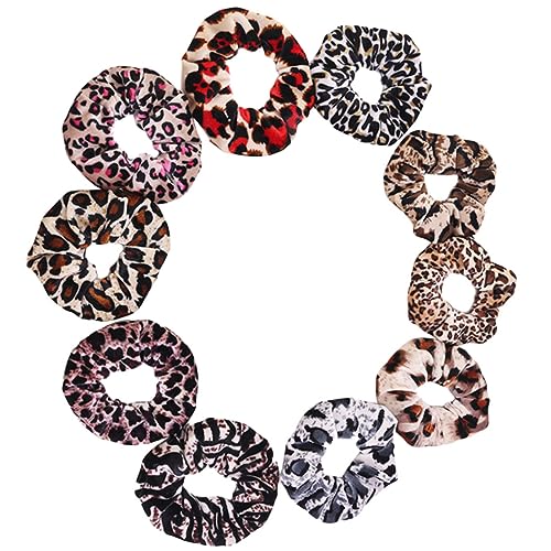 Gatuida 10Stücke Leopardenmuster Haarseile für Mädchen Set Dehnbare Haargummis Kreative Haarschmuck Ponytail Halter Haaraccessoires für Damen und Gemischte Designs von Gatuida