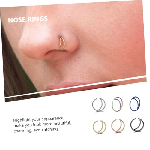 Gatuida 11 Stück Teiliges Mondförmige Nasenringe aus Edelstahl Doppellagige Nasenclips Langlebiger Nasenschmuck für Damen und Herren Rostfrei Komfortabel Vielseitig für Alltag und von Gatuida