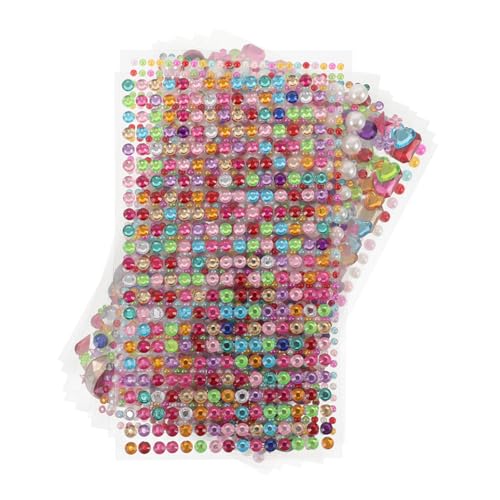 Gatuida 11blätter Bögen Selbstklebende Strass-aufkleber Glitzer-strass-sticker Aus Acryl Für Scrapbooking Nagelkristalle Mit Flacher Rückseite Runde Strasssteine Für Diy-projekte von Gatuida