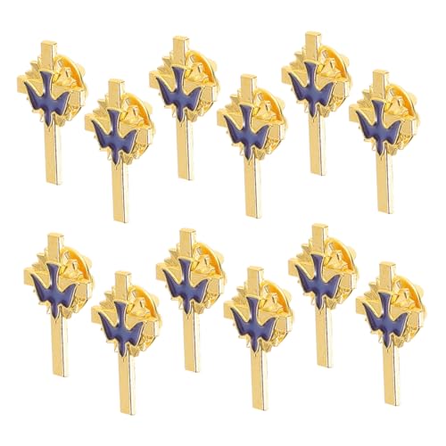 Gatuida 12stücke Taubenkreuz-anstecknadeln Aus Emaille-legierung Für Damen Tauben-taschenbroschen Religiöse Anstecknadeln Für Brust Rucksack Kleidung Taschen Hüte von Gatuida