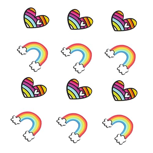 Gatuida 12 Stück Teiliges Broschen mit Regenbogen Design Langlebige Farbenfrohe Anstecknadeln Abzeichen für Kleidung Vielseitig Einsetzbar als Schmuck und Bastelzubehör von Gatuida