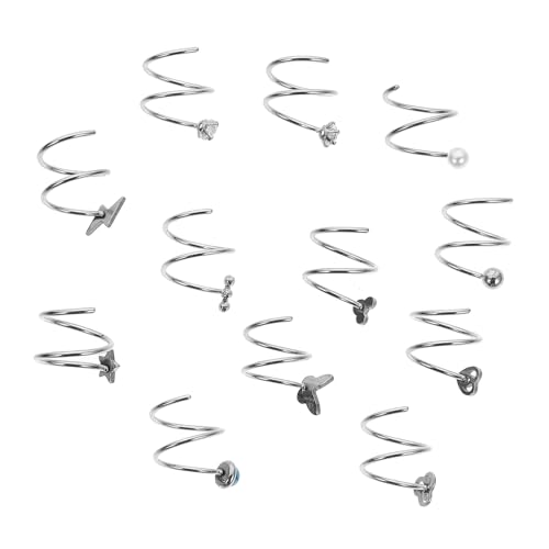 Gatuida 12 Stück Teiliges Doppelspiraliger Nasenring aus Edelstahl Hautfreundlich Langlebig Modische Nasenpiercings für Damen und Mädchen Vielseitig Kombinierbarer Schmuck für Alltag und von Gatuida