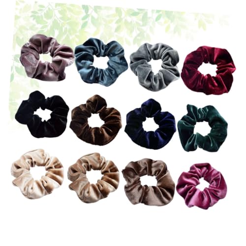 Gatuida 12 Stück Teiliges Einfarbiger Samtiger Haargummis Dehnbar und Elastisch Ponytail Holder für Frauen und Mädchen Schlichtes Design für Festen und Vielseitigen Alltagsschmuck von Gatuida