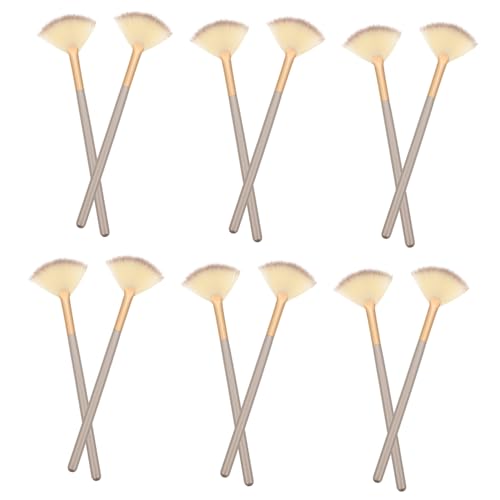 Gatuida 12 Stück Teiliges Fan Förmiges Pinselset Hautfreundlich Weich und Fest für Gleichmäßiges Auftragen von Gesichts und Schlamm Masken Körperlotion Geeignet für Mädchen und Frauen von Gatuida