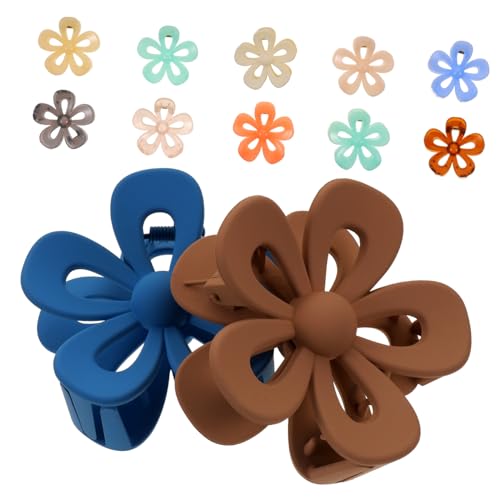 Gatuida 12 Stück Teiliges Haarklammern für Dickes Haar Matte Blüten Haarspangen Rutschfeste Haarschmuck Clips für Damen und Mädchen Vielseitig Einsetzbar für Alltag Make Up und Sport von Gatuida