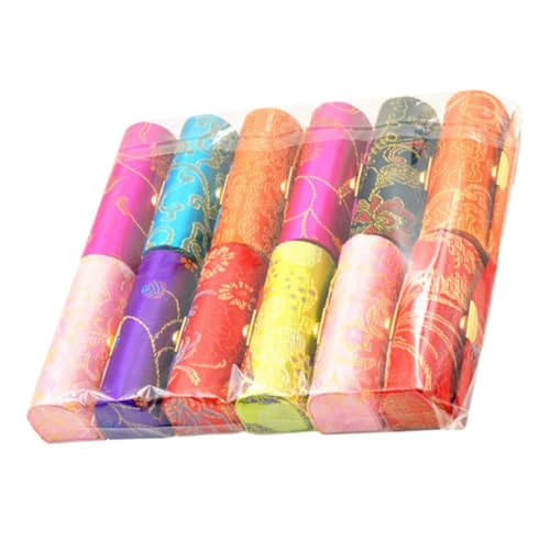 Gatuida 12 Stück Teiliges Lippenstift etui mit Retro Besticktem Design Leichter Lippenstifthalter für Damen Praktische Aufbewahrung mit Integriertem Spiegel für Alltag Schule Shopping und von Gatuida