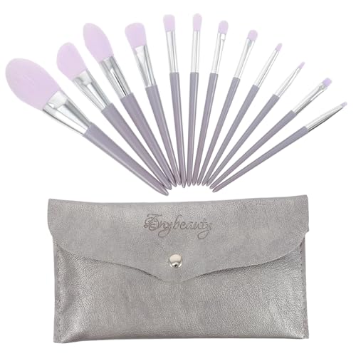 Gatuida 12 Stück Teiliges Make Up Pinsel mit Aufbewahrungstasche Synthetische Weiche Borsten Vielseitig für Puder Foundation Lidschatten Blendet Sanft Keine Haare Verlieren für Frauen von Gatuida