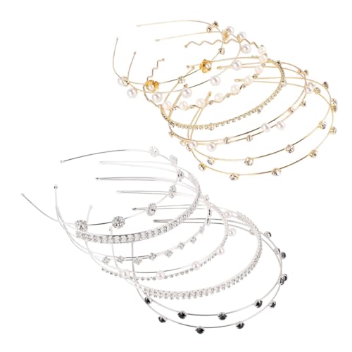 Gatuida 12 Stück Teiliges Perlen Haarband Set mit Geprägten Rosen und Funkelnden Strasssteinen Langlebiger Haarreif Edles Antirostendes Design für Damen und Mädchen bei Partys und von Gatuida
