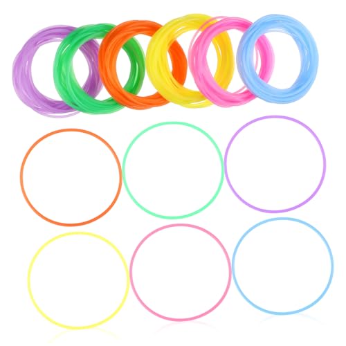 Gatuida 120 Stück Teiliges Neon Jelly Armbänder und Haarbänder aus Elastischem Silikon Verstellbare Bunte Accessoires für Mädchen für Glow Partys Retro Events und Alltagsmode von Gatuida