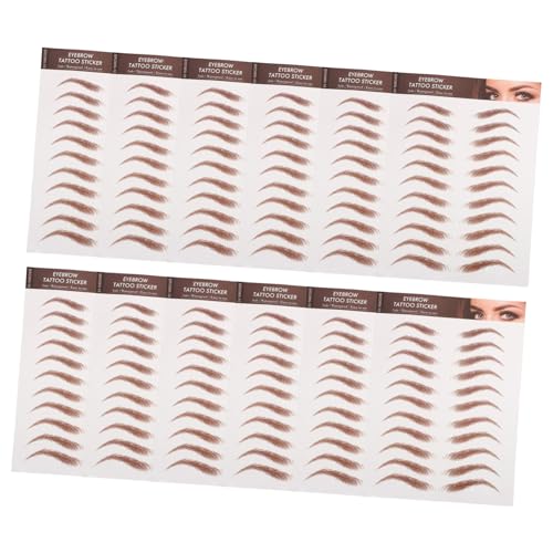 Gatuida 12blätter Augenbrauen Aufkleber Wasserfest Simulation Augenbrauen Make-up Transfer Aufkleber Braun Kit Sticker Für Augenbrauenpflege Und Gestaltung Zubehör von Gatuida
