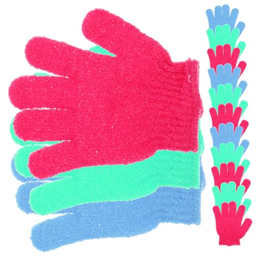 Gatuida 14 Stück Teiliges Exfoliating Handtuch für Finger Duschhandschuhe und Rückenmassagehandschuhe Verschiedenen Farben Gelb Weiß Grün Orange für Sanftes Peeling und Massage von Gatuida