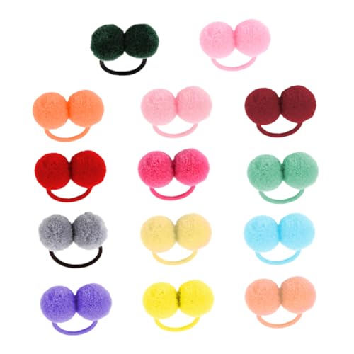 Gatuida 14 Stück Teiliges Haargummi Weichen Plüschbällen Elastische Ponytail halter für Mädchen und Bunte Langlebige Kinderhaargummis Sanft und Angenehm zu Tragen Vielseitig für Alltag von Gatuida
