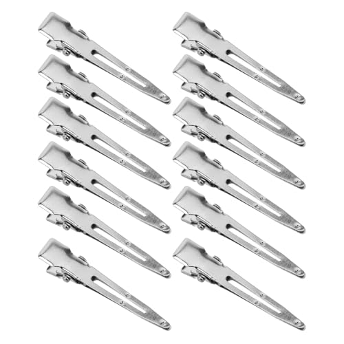 Gatuida 140 Stück Entenschnabel-Haarklammern - 4,5 cm Metall Styling Clips für Frauen, geeignet für lange, dicke oder dünne Haare, Friseur Abteilklemmen, Schleifen, DIY Bastelbedarf, Silber von Gatuida