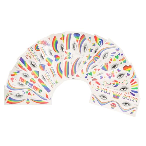 Gatuida 15 Blatt Temporäre Tattoos Pride Body Sticker Leichte Fake Tattoos für Festival Karneval DIY Stil für Gesicht Arm und Körper Geeignet von Gatuida