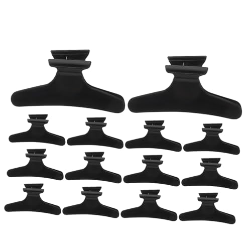 Gatuida 15 Stück Teiliges Haarklammern für Damen Robuste Friseur Clips aus Langlebigem Kunststoff Dünne Schwarze Haarspangen zum Abteilen und Styling Vielseitige Haaraccessoires für Salon von Gatuida