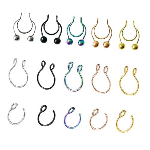 Gatuida 15 Stück Teiliges Set Nasenringen Hochwertige Piercing Schmuckstücke für Damen Hypoallergen Leicht und Stilvolle Kreative Designs für von Gatuida