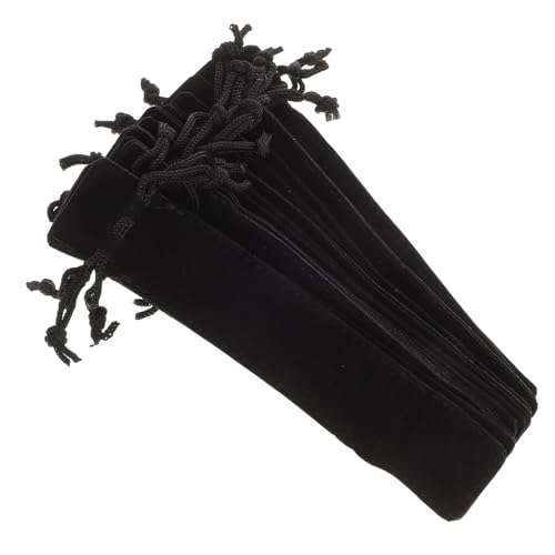 Gatuida 15 Stück Teiliges Stiftbeutel aus Doppelseitigem Dickem Samt mit Kordelzug Praktische Schwarze Einzelschutztaschen für Füllfederhalter und Geschenkverpackung Langlebig und Tragbar von Gatuida
