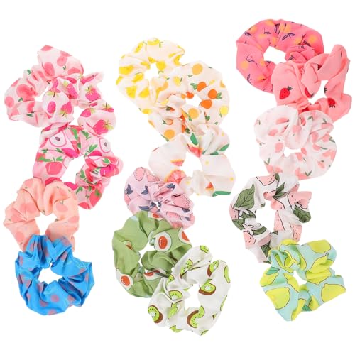 Gatuida 16 Stück Fruchtmuster Haargummis für und Mädchen Elastische Haarschmuck für Verschiedene Anlässe Strapazierfähig und Bequem für Ponytails Armband Verwendbar von Gatuida