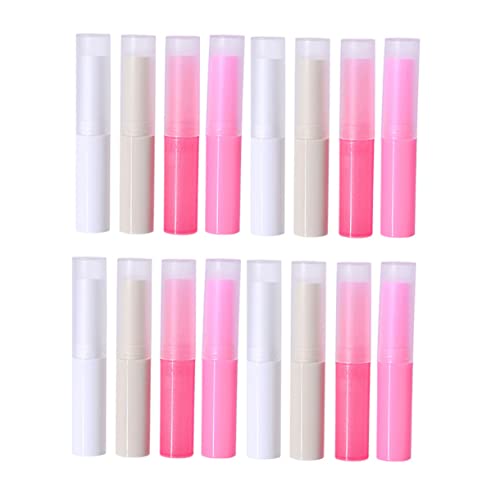 Gatuida 16 Stück Teiliges Lippenbalsam Döschen Set Farben Beige Weiß Rot Leere Kunststoff Lippenbalsam Behälter Wiederverwendbar DIY Lip Gloss Aufbewahrung Umweltfreundlich und Langlebig von Gatuida
