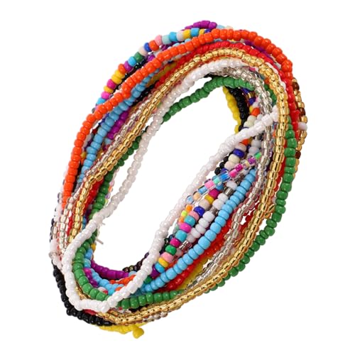 Gatuida 17 Stück Teiliges Boho Armband Set für Damen Handgefertigte Glasperlen Schmuckstücke als Fuß und Handgelenkschmuck Vielseitig Tragbar Bunte Farben für Sommer Strand und Party von Gatuida
