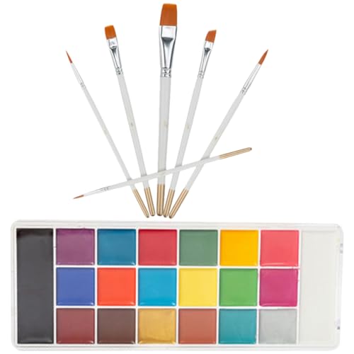 Gatuida 1Satz Farben Gesichtsfarbe für Erwachsene Wasserfeste Körper und Gesichtsbemalung für Partys Halloween Sport und Cosplay Pinsel Hochpigmentierte von Gatuida