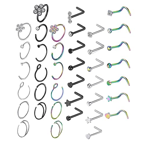 Gatuida 1Satz Nasenpiercing Schmuck Nasenringe für Frauen und Männer Vielseitig Einsetzbar als Ohr und Lippenringe Verarbeitet Elegant und Leicht Gatuida 1Satz Nasenpiercing Schmuck Nasenringe für Frauen und Männer Vielseitig Einsetzbar als Ohr und Lippenringe Verarbeitet Elegant und Leicht von Gatuida